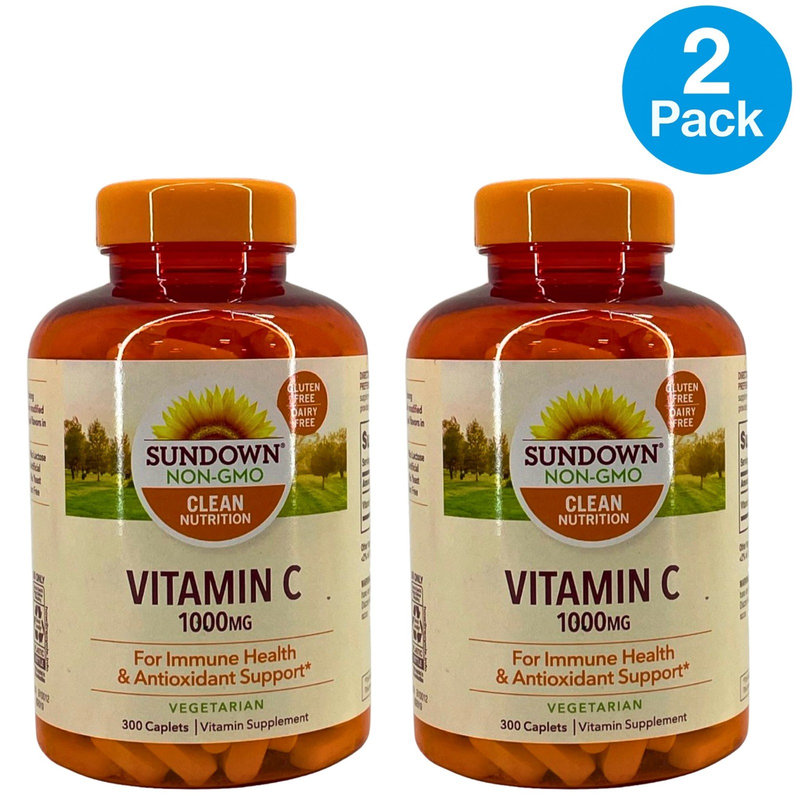 Sundown Vitamin C Supplement Caplets Vegetarian 1000 mg 300ct Exp 10/26
