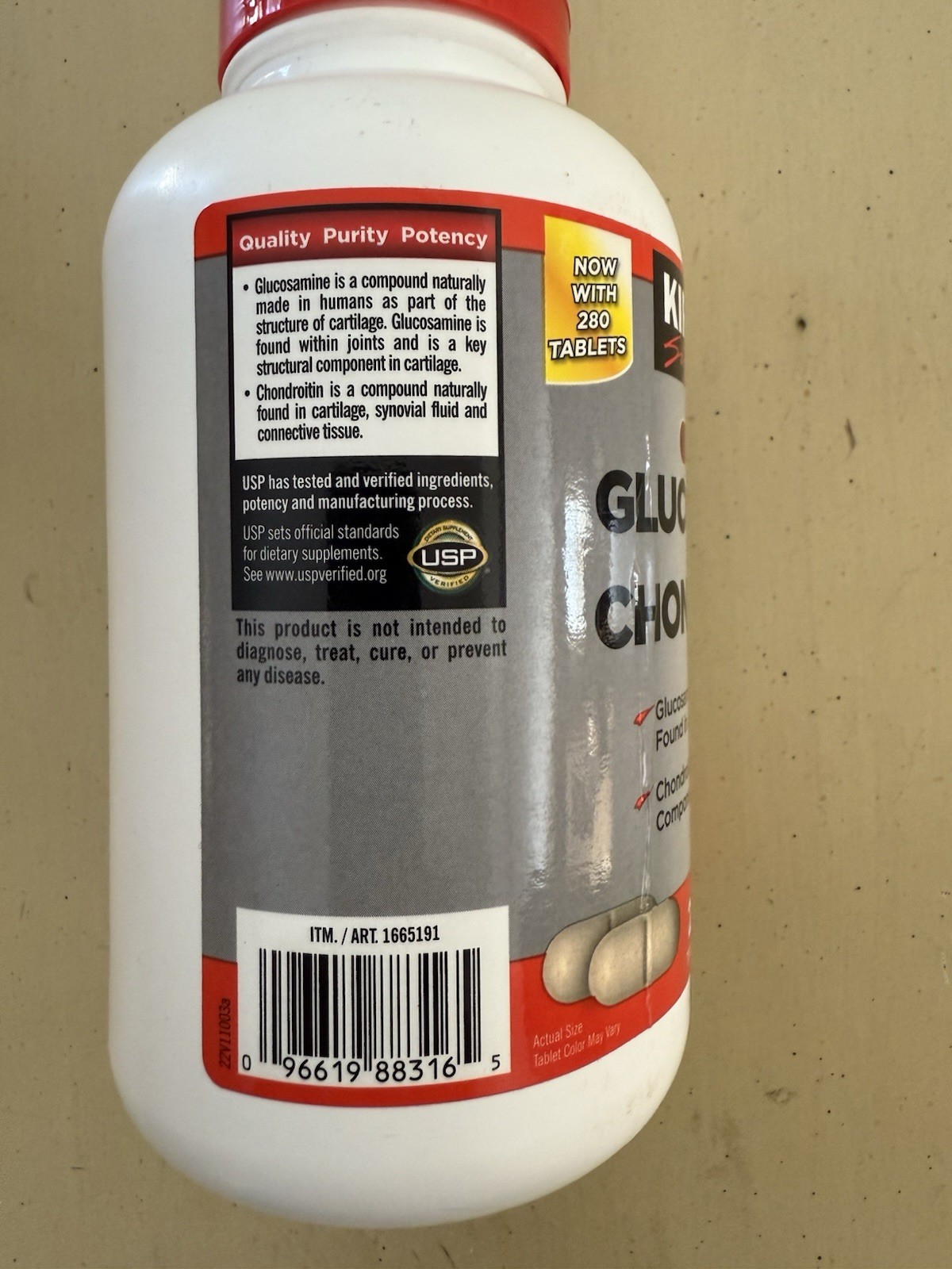 Kirkland Signature Glucosamine 1500mg & Chondroitin 1200m 280 Tablets Exp 10/28