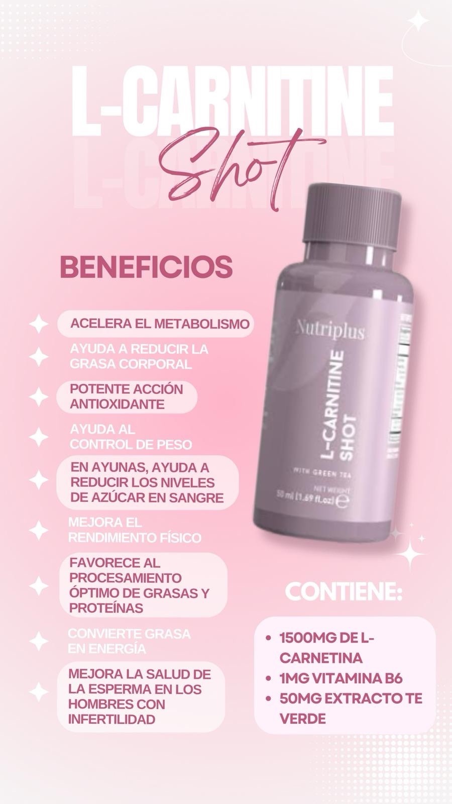 Nutriplus L-Carnitine Shot with Green Tea 15x50ml