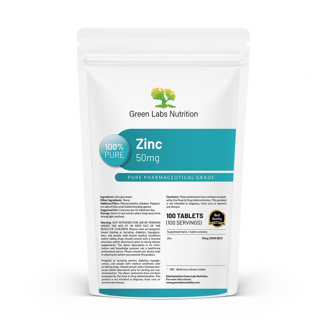 Zinc Gluconate 50 mg Tablets – High Strength Immune, Skin & Hormonal Support
