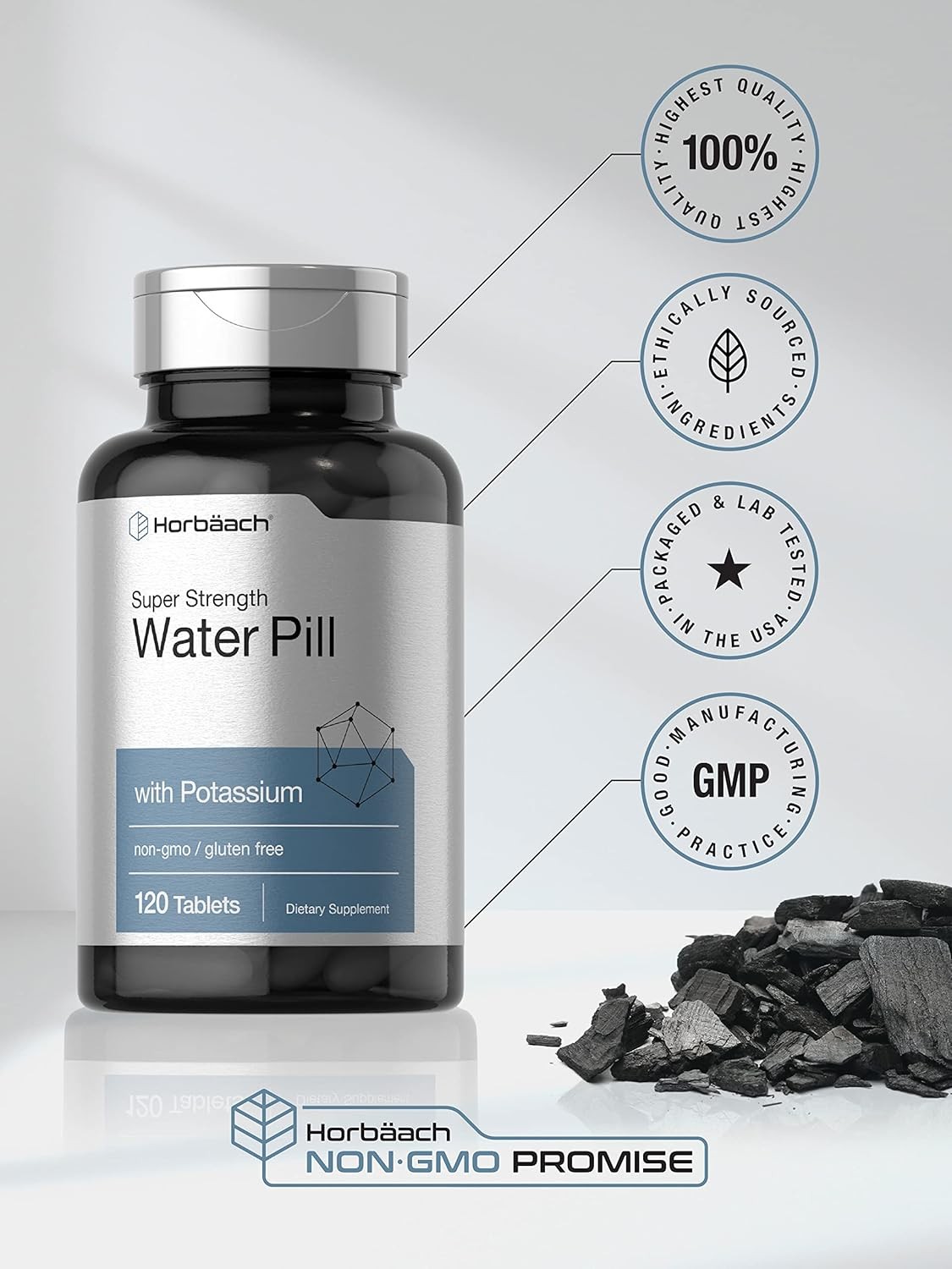 Horbäach Water Pills – Super Strength Water Pills – Water Retention Bloat Relief