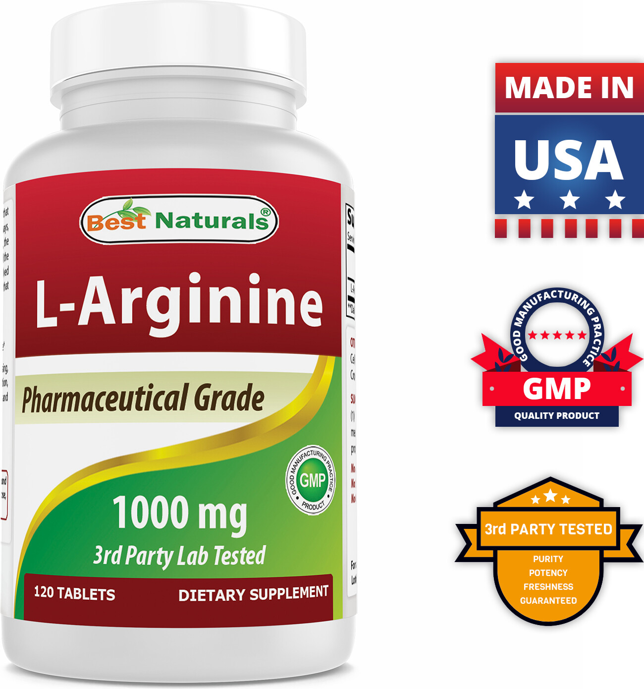 Best Naturals L-Arginine 1000mg 120 Tablets