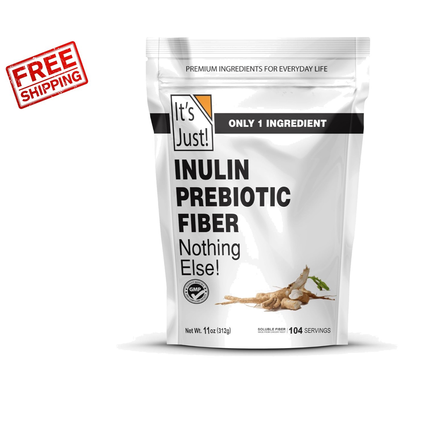 Chicory Root Prebiotic Fiber Powder – 11oz Gut Health Booster, -Friendly