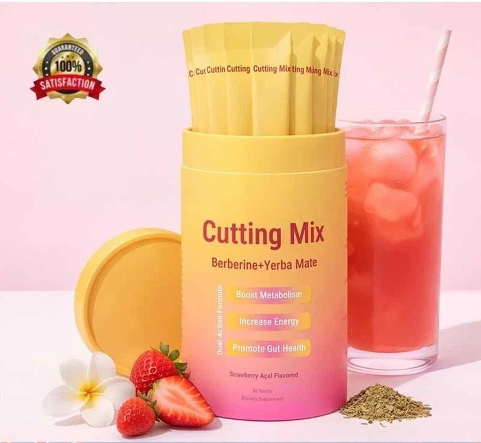 Cutting Drink Mix – Berberine+Yerba Mate, Boost Metabolism Gut Health Supplement