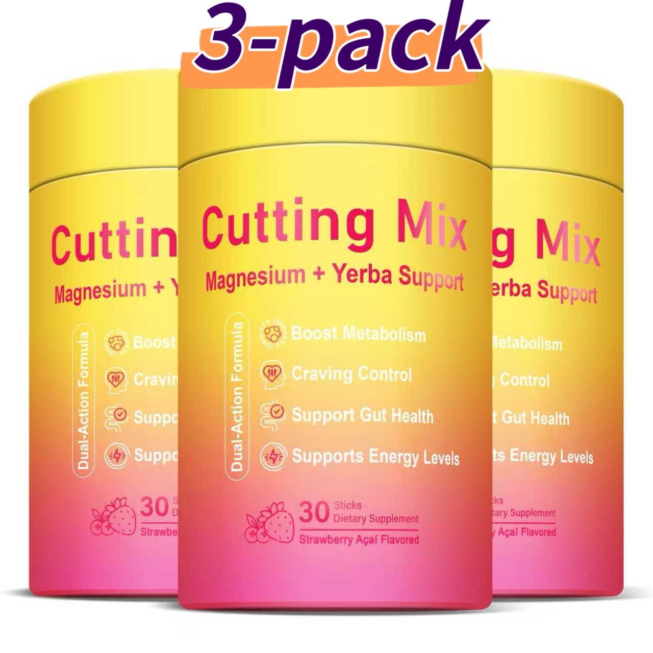 3 pack –LeeFar Cutting Drink Mix – Berberine, Chromium, FOS, Yerba Mate