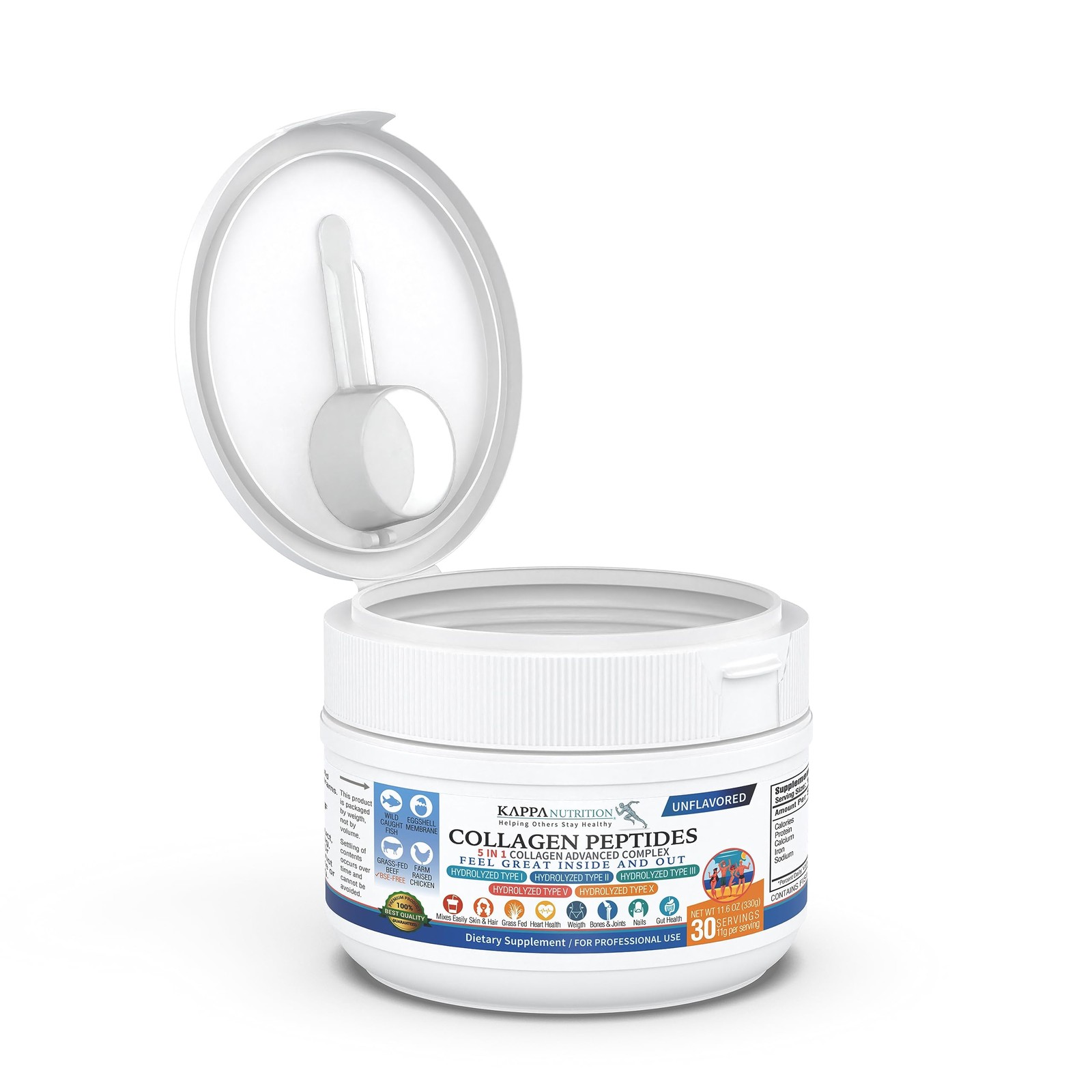 Collagen Peptides Powder, 5 in 1 11.6 Ounce (Pack of 1)