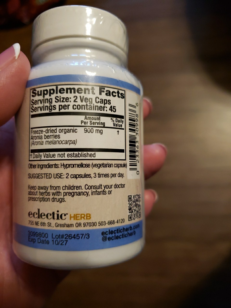 Aronia Berry 90 Veg Caps 450 Mg by Eclectic Herb EX 10/27