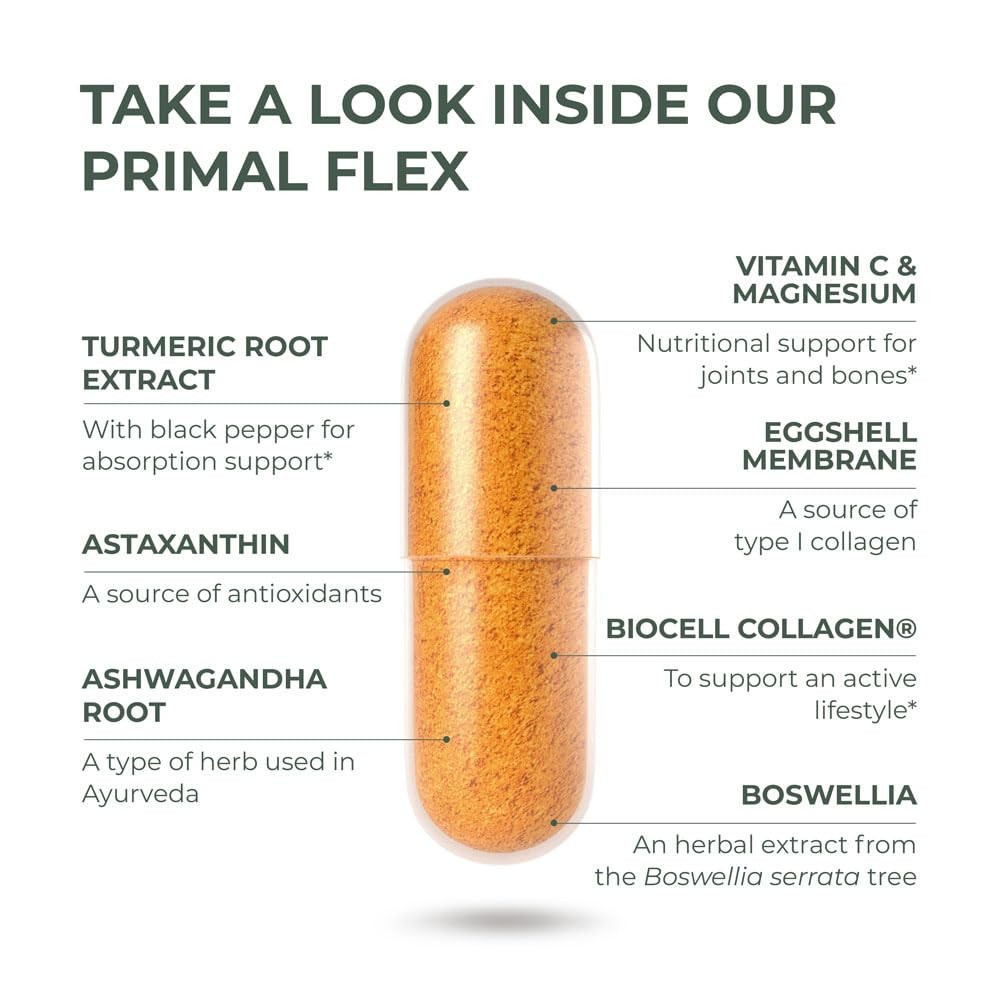 Primal Harvest Primal Flex Joint Support with BioCell Collagen, Turmeric & Boswe