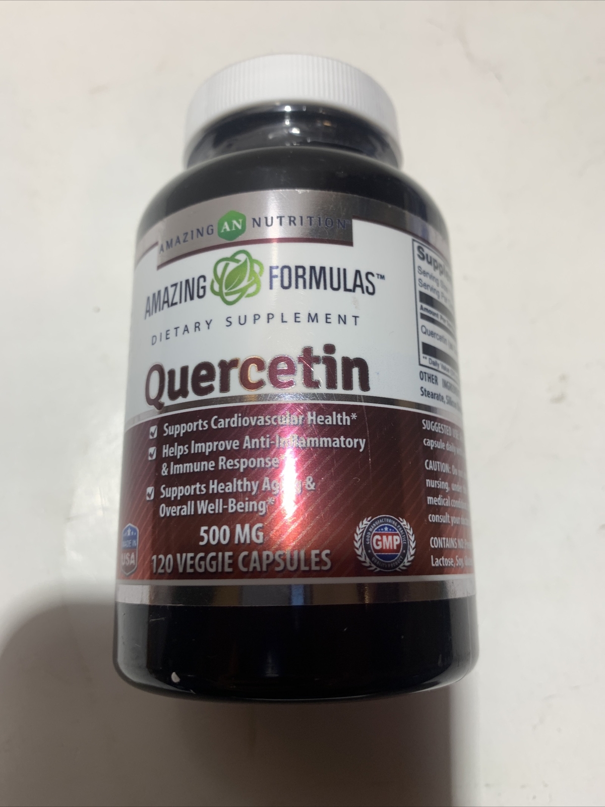 Amazing Nutrition Quercetin Dietary Supplement – 500 Mg, 120 Capsules 1/2025