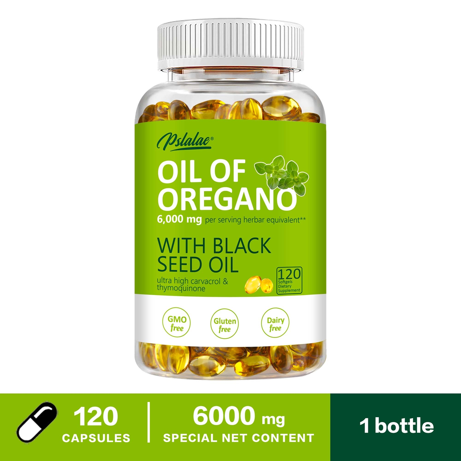 120pcs Oil of Oregano – Carvacrol, Support Digestive, Respiratory, Joint Health