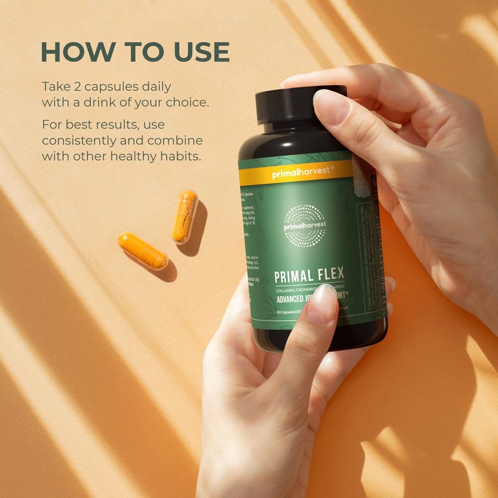 Primal Harvest Primal Flex Joint Support with BioCell Collagen, Turmeric & Boswe