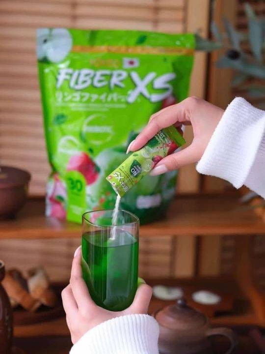 4 X MIKEO Fiber XS Green Apple + Berry Powder Drink Sugar Free 30 Sachets