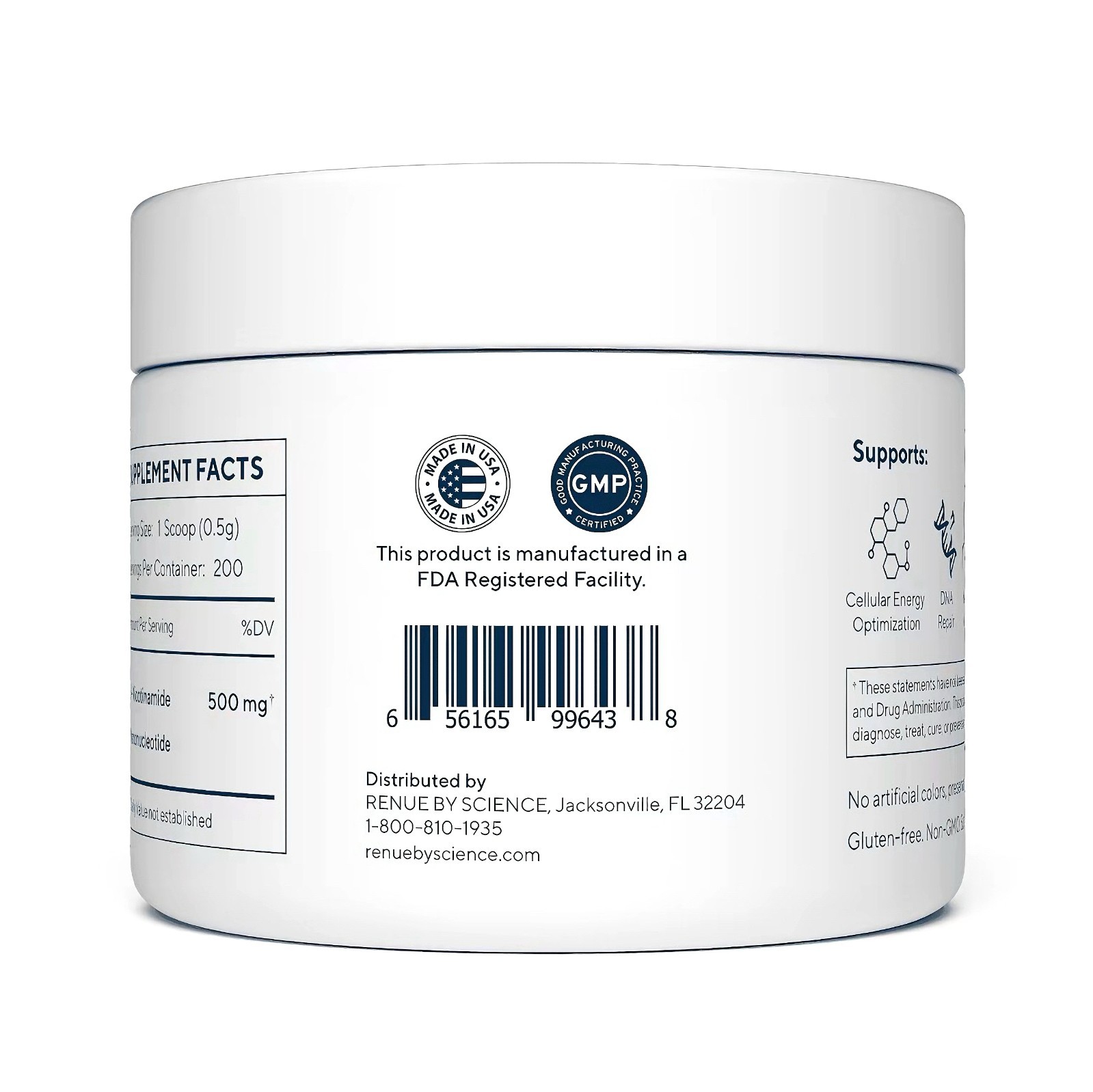 2 bottles Renue By Science PURE Nicotinamide Powder, 100 Gram Jar, New & Sealed