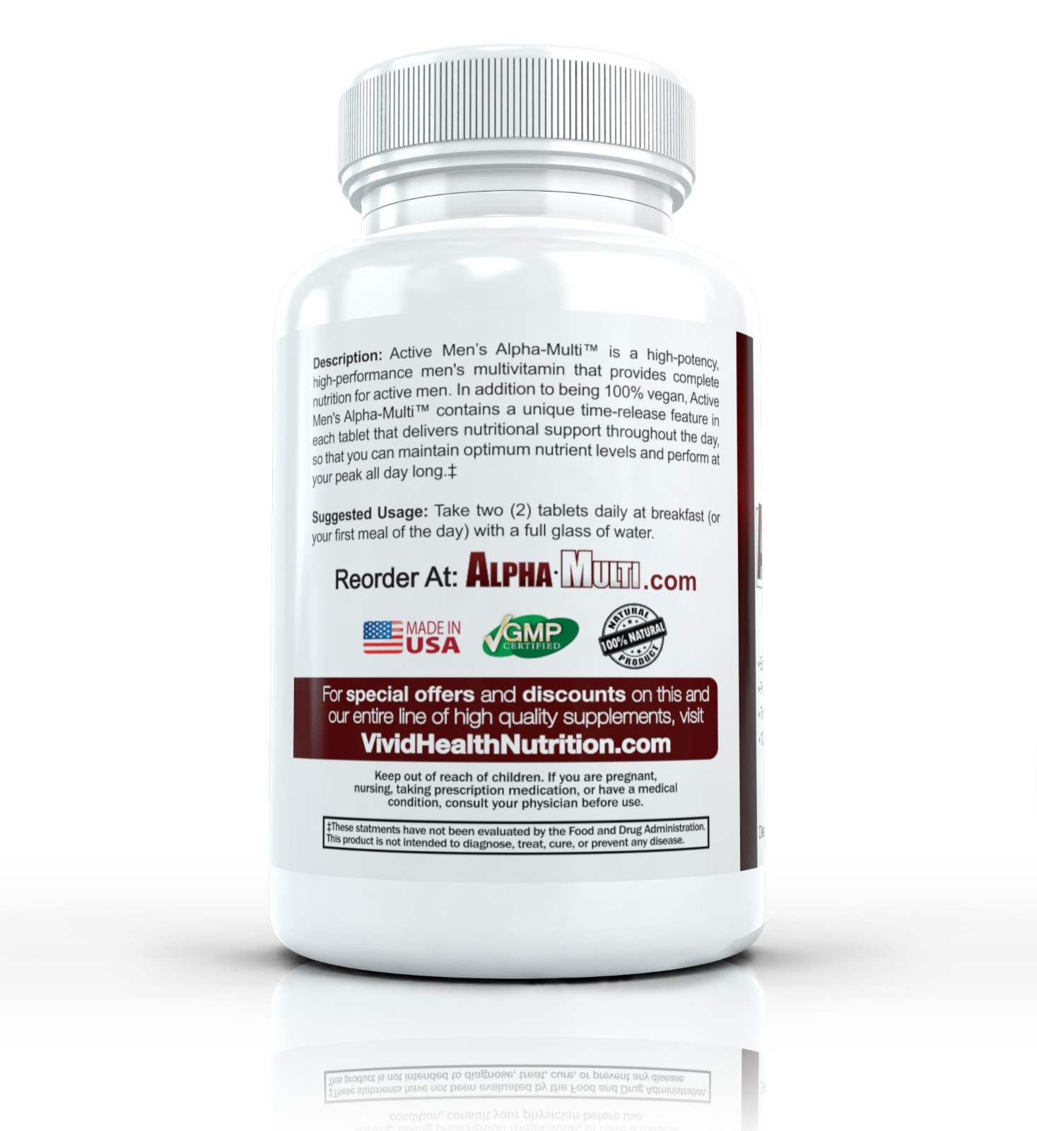 Active Men’s ALPHA MULTI Daily Multivitamin for Men | High Potency Formula, 60ct