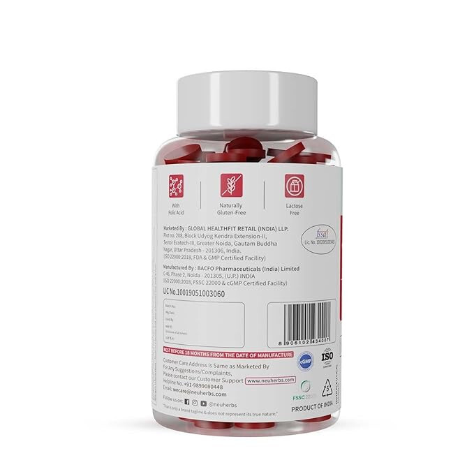 Neuherbs Plant-Based B12 Supplements For Men & Women 60 Tablets Brain Health
