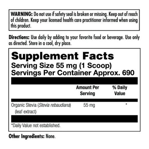 Pure Stevia Extract Organic Unflavored 1.3 Oz By Kal