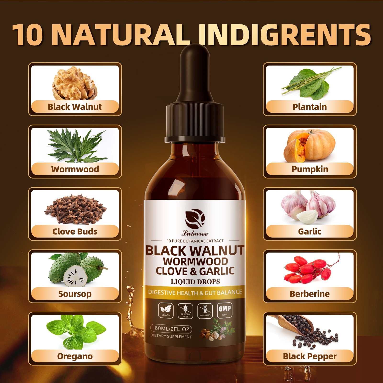 Parasite Cleanse Tincture/Extract-Wormwood, Black Walnut Hull, Clove 1oz