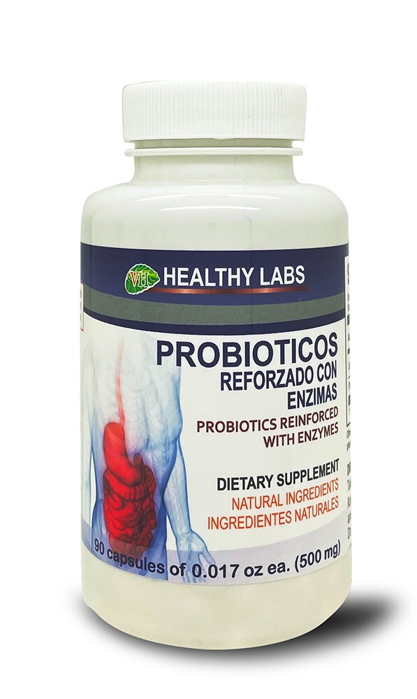 Healthy Labs PROBIOTICOS Probiotics Reinforced with Enzymes 500mg 90 capsules