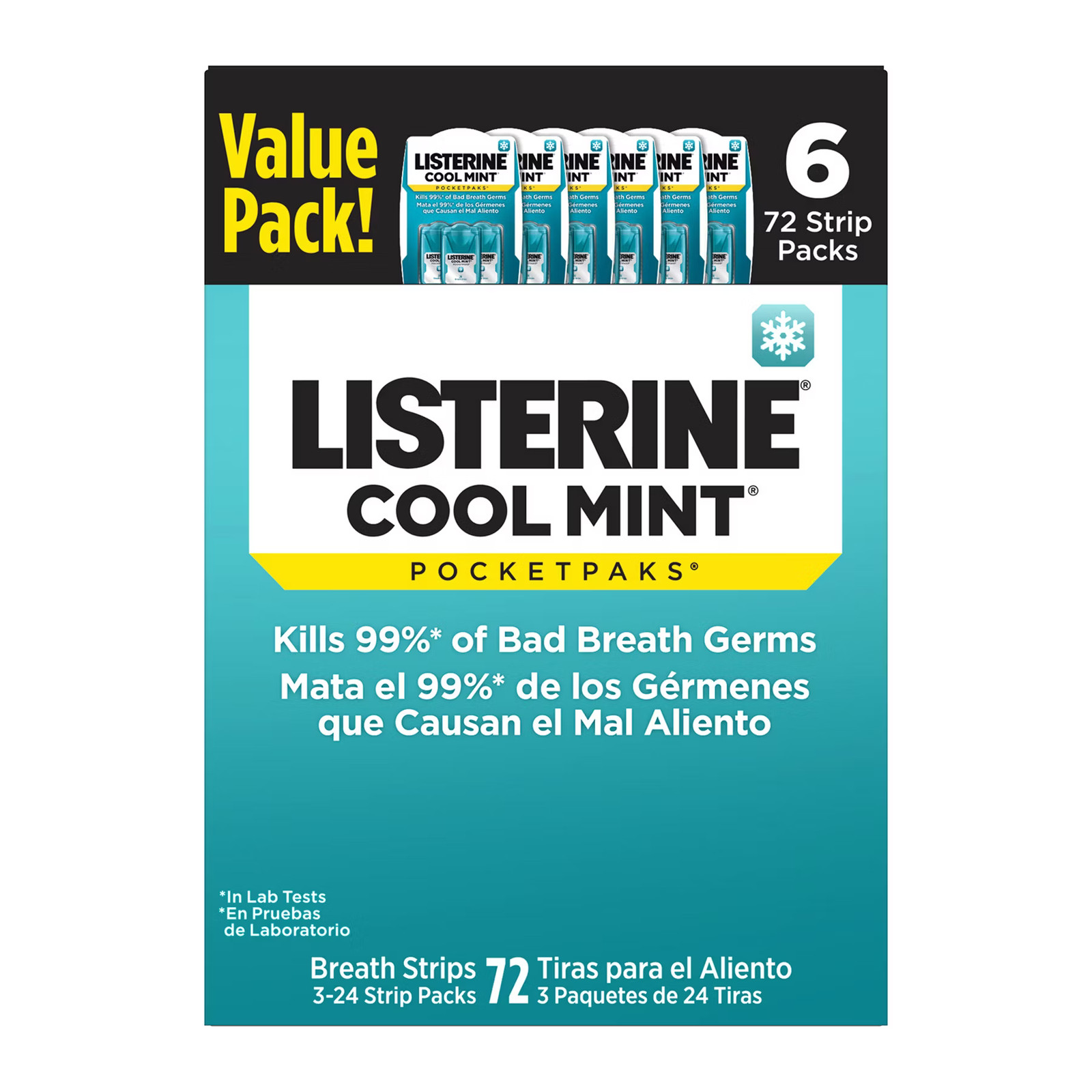 Listerine Cool Mint Pocketpaks Breath Strips 6 pk 72 Strips