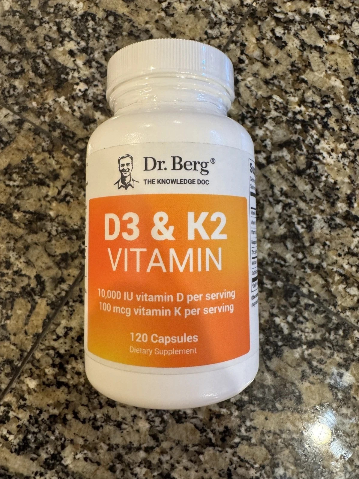 Dr. Berg Vitamin D3 K2 10,000 Powder w/MCT Includes IU of Vitamin D3 100 mcg