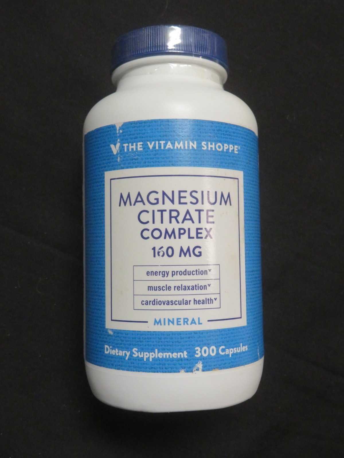 The Vitamin Shoppe Magnesium Citrate Complex 160 mg 300 Capsules Energy