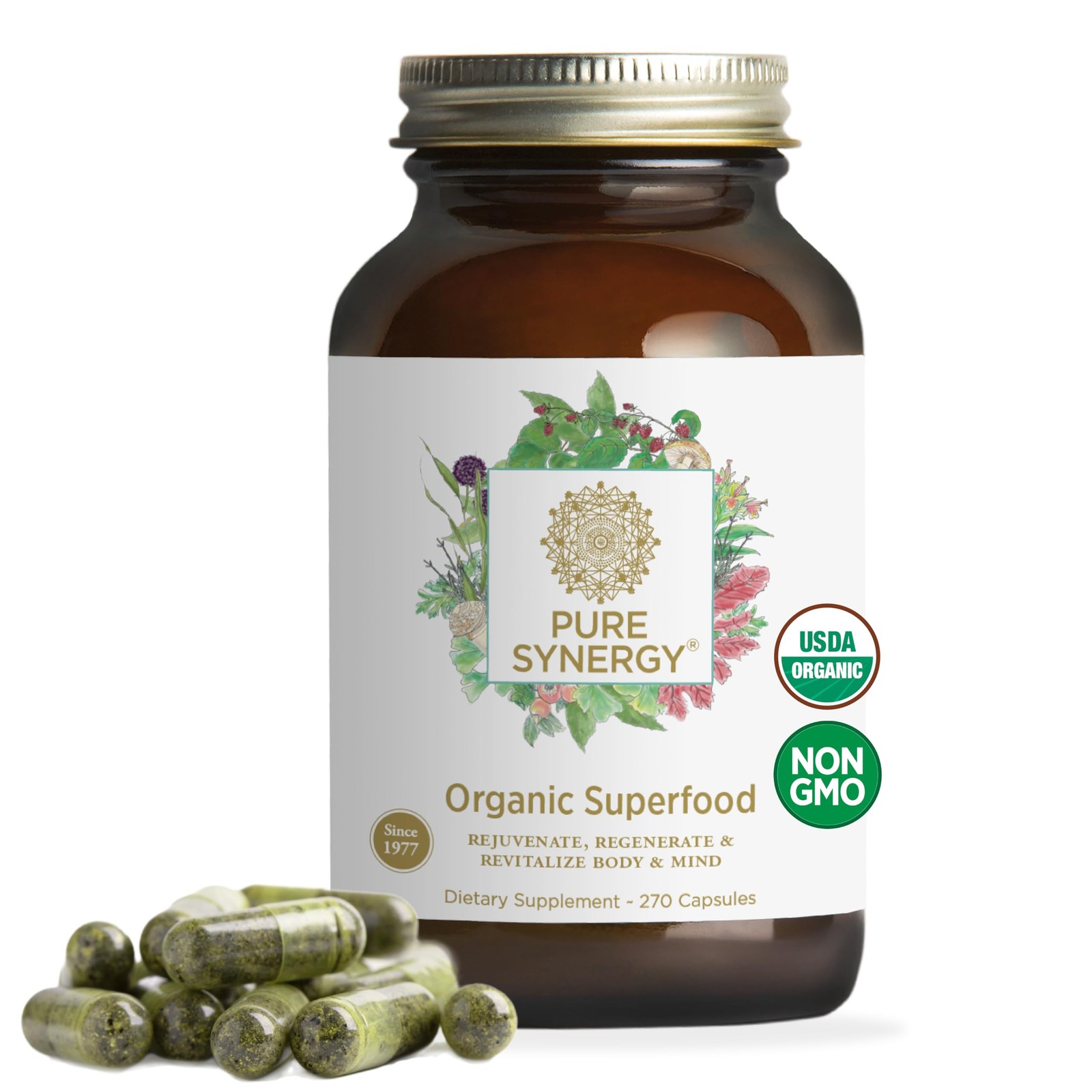 PURE SYNERGY Superfood Capsules | Organic Superfood & Greens Supplement | Who…
