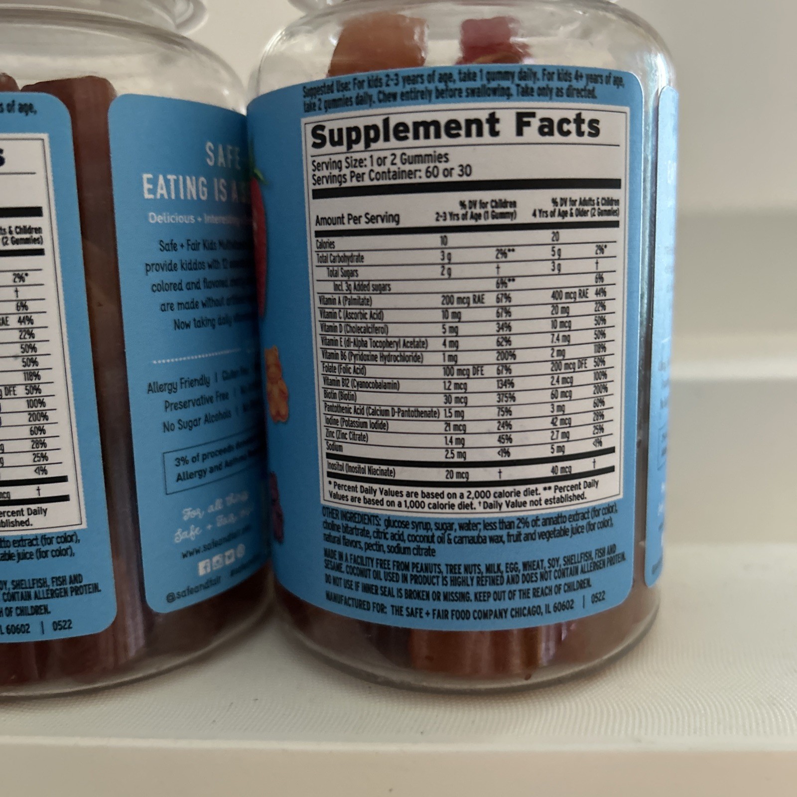 2X Kids Multivitamin Gummies Vitamins A, B, C, D & Zinc Immunity Growth, 60 PCS