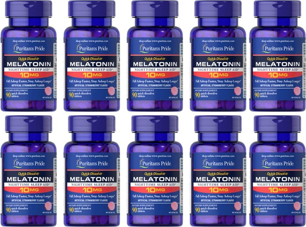 Melatonin 10Mg Super Strength Quick Dissolve Cherry Flavor 3X90=270 Tablets 2027