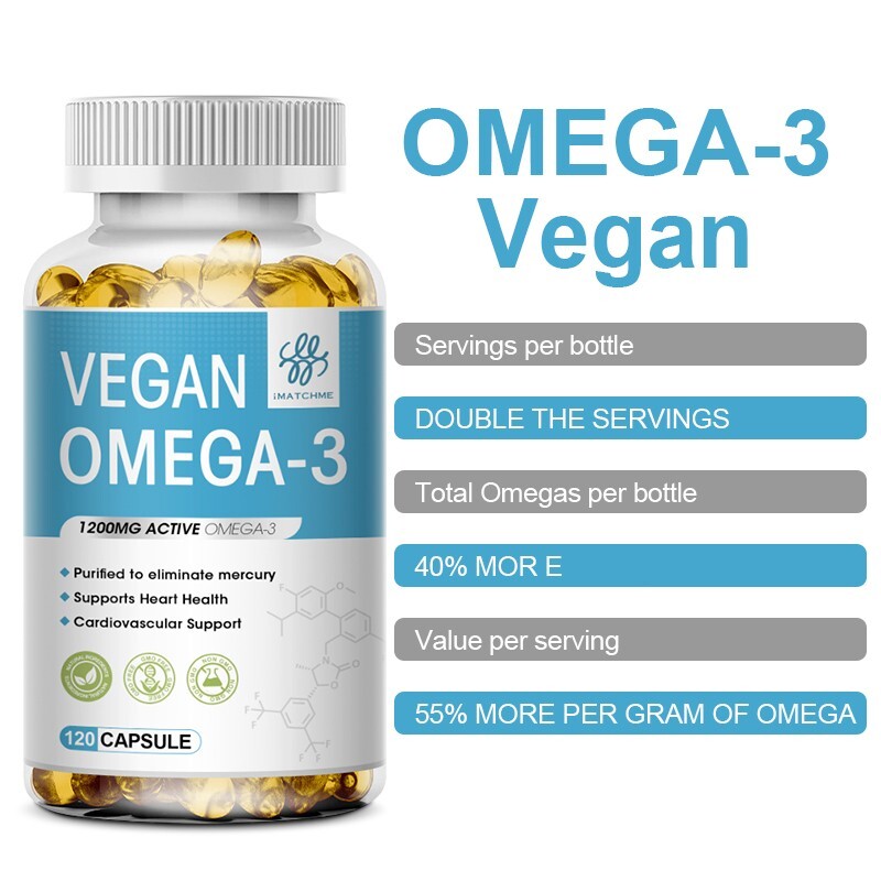 1-3x Omega3 Oil Capsules 3x Strength 1200mg EPA & DHA Vegan Pills Joint Support