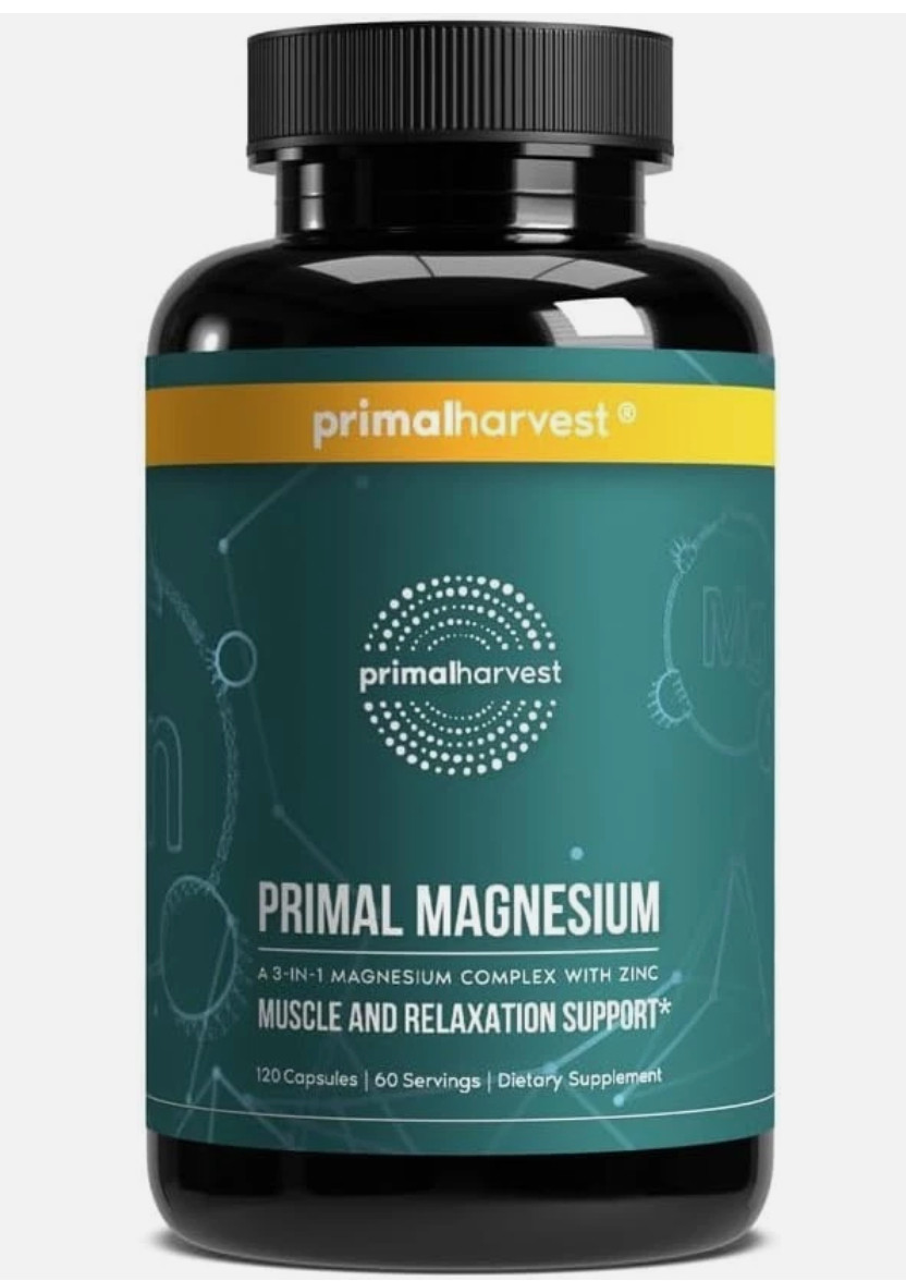 Primal Harvest Magnesium Complex, 120 Capsules: 310mg 3 Types of Magnesium, Zinc