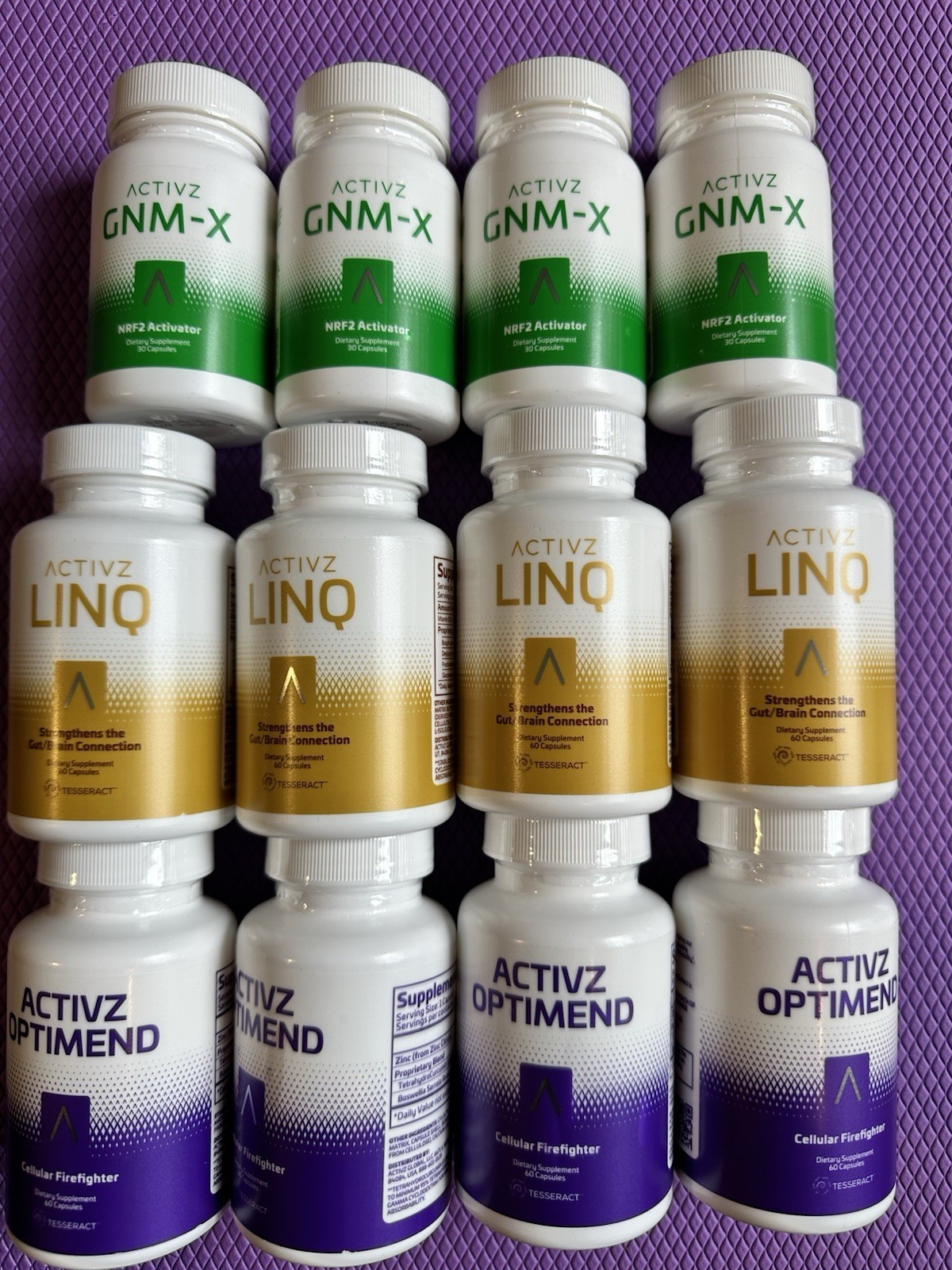 4 Sets of Authentic ACTIVZ TRIFECTA Combo: GNMX, Linq, Optimend. New