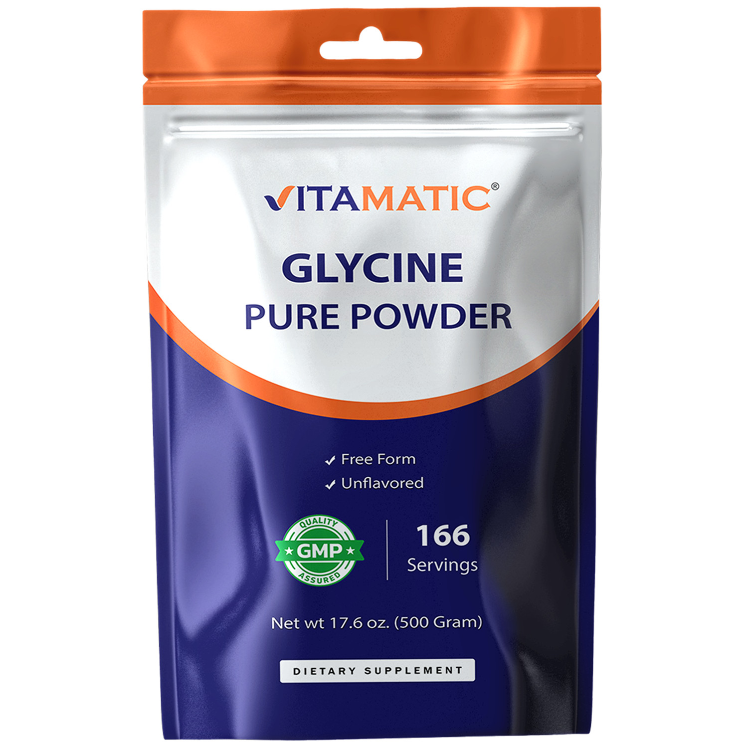 Vitamatic Glycine Powder – 3,000 mg Per Serving – 17.6 Oz (500 g)