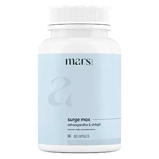 100% Pure Extract Mars by GHC Surge Max Contains Shilajit, Ashwagandha, 60Caps