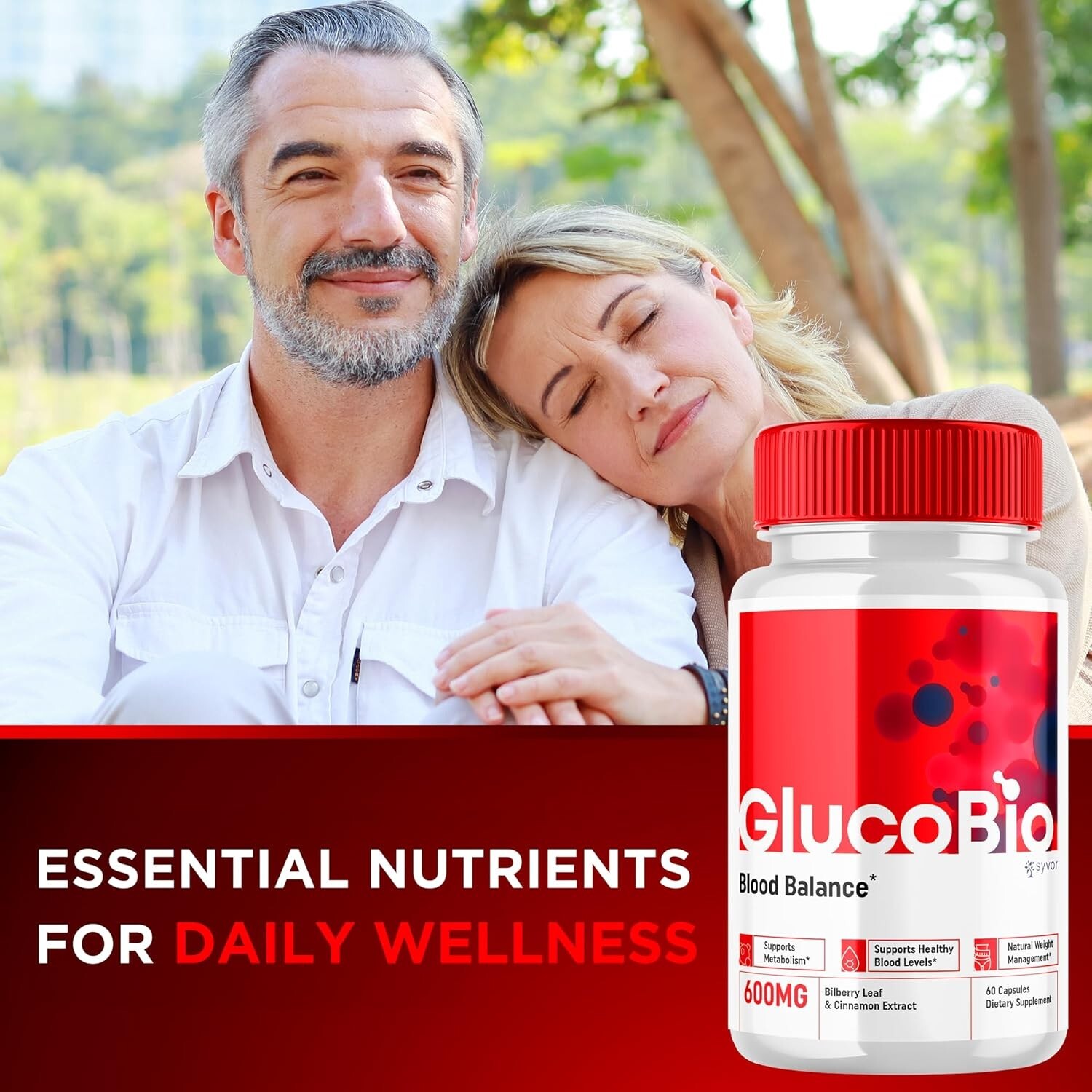 Gluco Bio Blood Sugar Balance Pills, GlucoBio Heart Health Support 60 Capsules