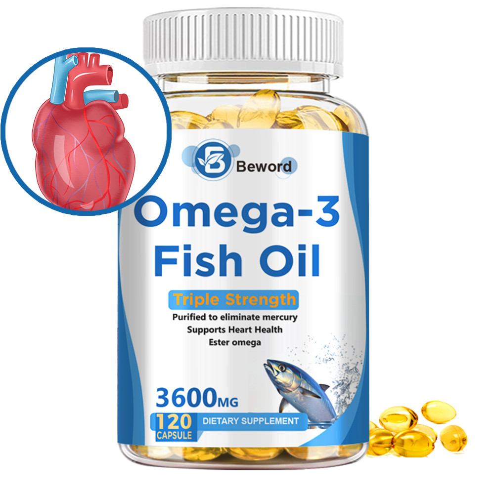 3600mg Omega 3 Fish Oil Capsules 3x Strength EPA & DHA, Highest Potency-