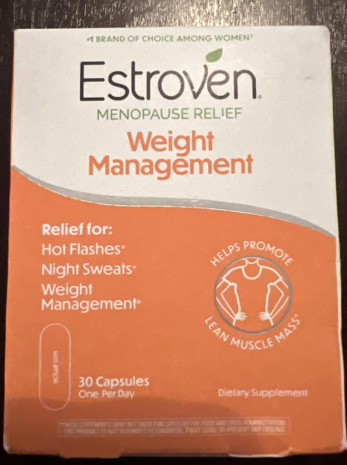 Estroven Once Daily Menopause Relief Weight Management Capsules 30 EA