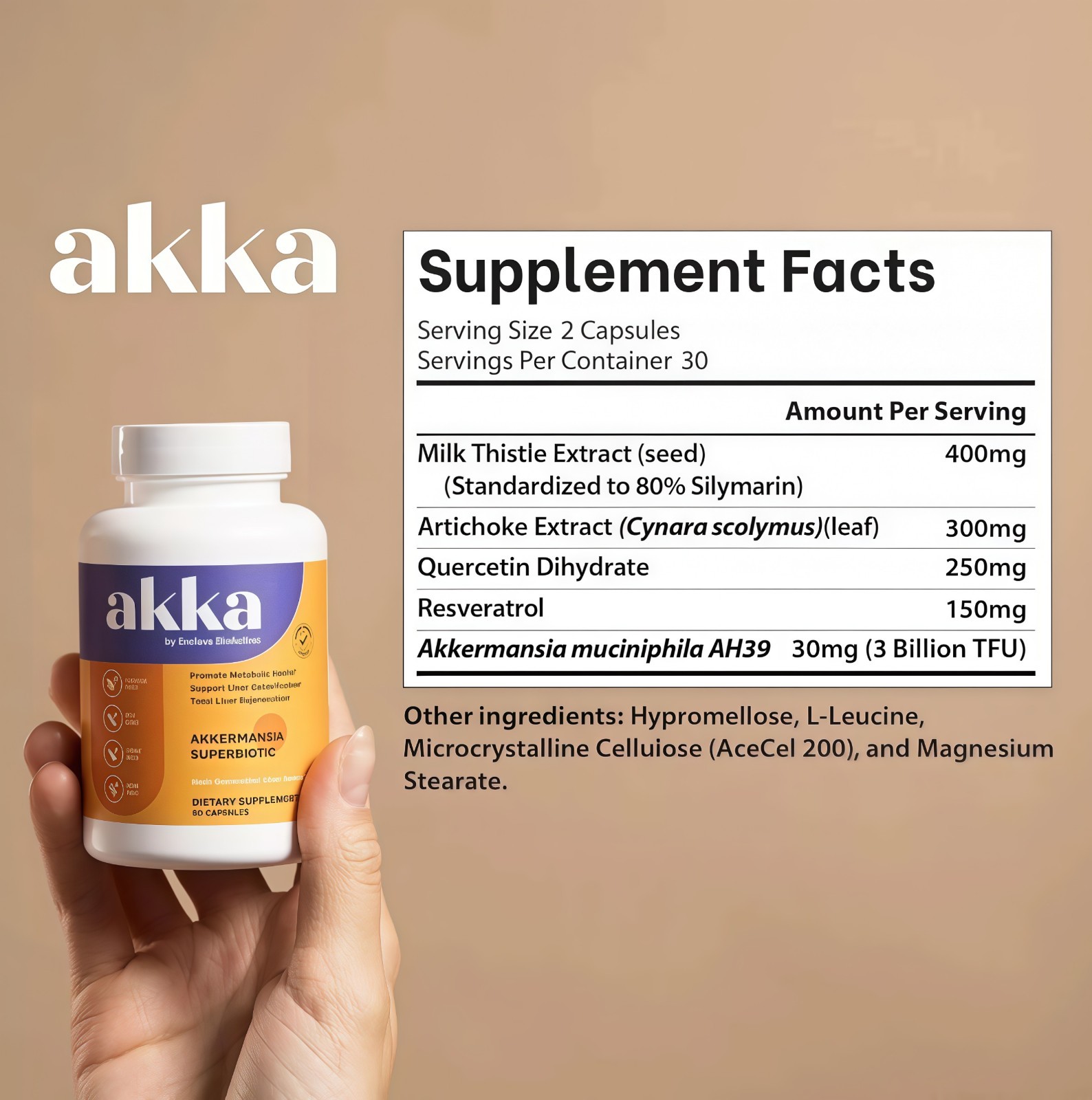 2 BOTTLES-Akka Premium Liver Cleanse Detox&Repair Superbiotic 60 Caps Gut Health