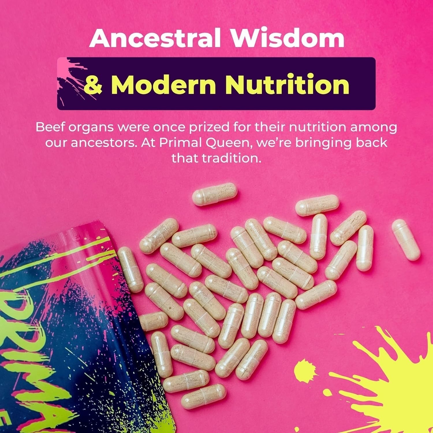 Primal Queen Beef Organ Supplement for Women 60ct – 1 MONTH SUPPLY!