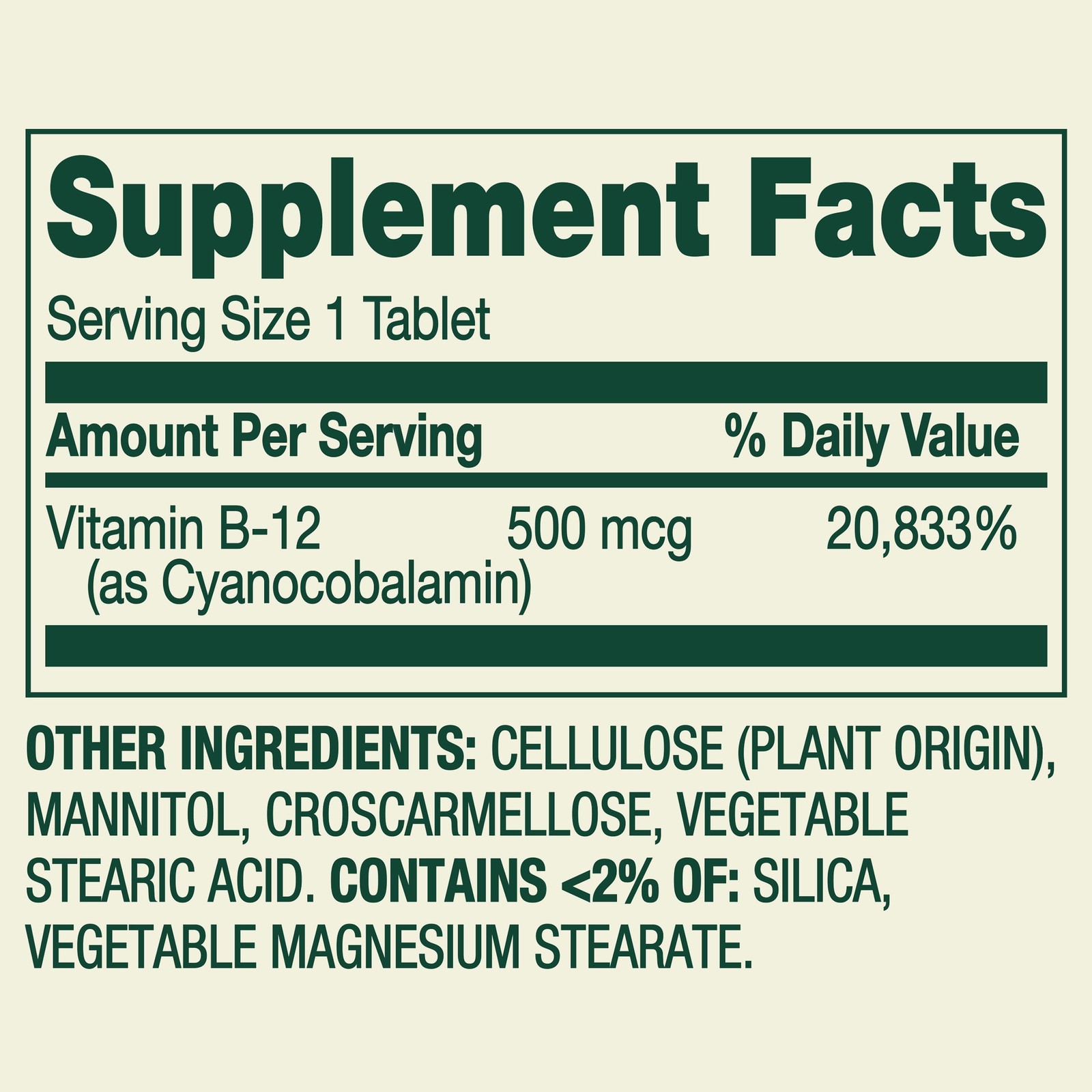 Spring Valley Vitamin B12 500 mcg Tablets Metabolism Support 100CT SAME-DAY SHIP
