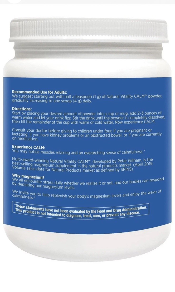 Natural Vitality Calm, The Anti-Stress Drink Mix, Magnesium Supplement Powder,