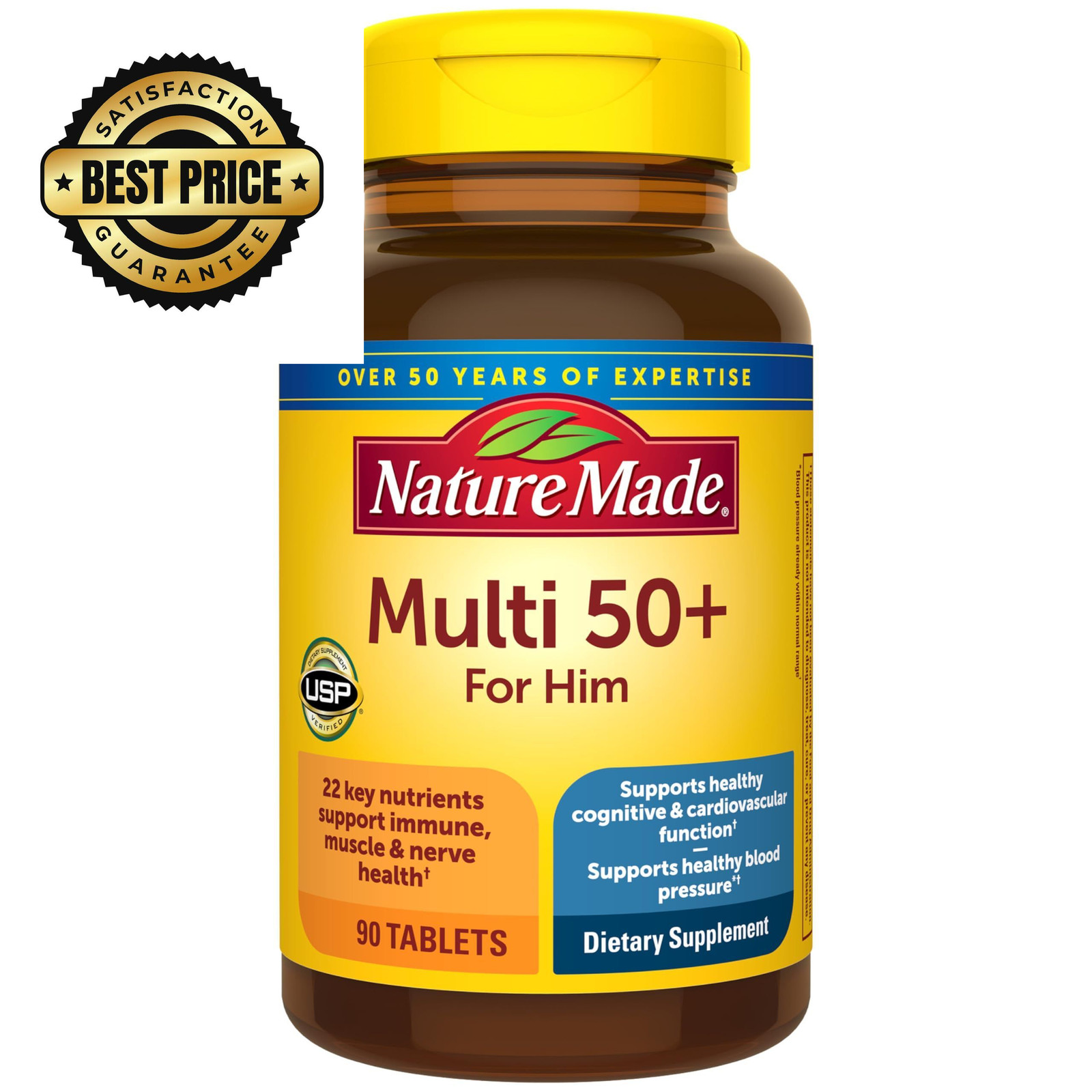 Nature Made Multivitamin for Men Over 50, Mens 90 Count (Pack of 1), No Color
