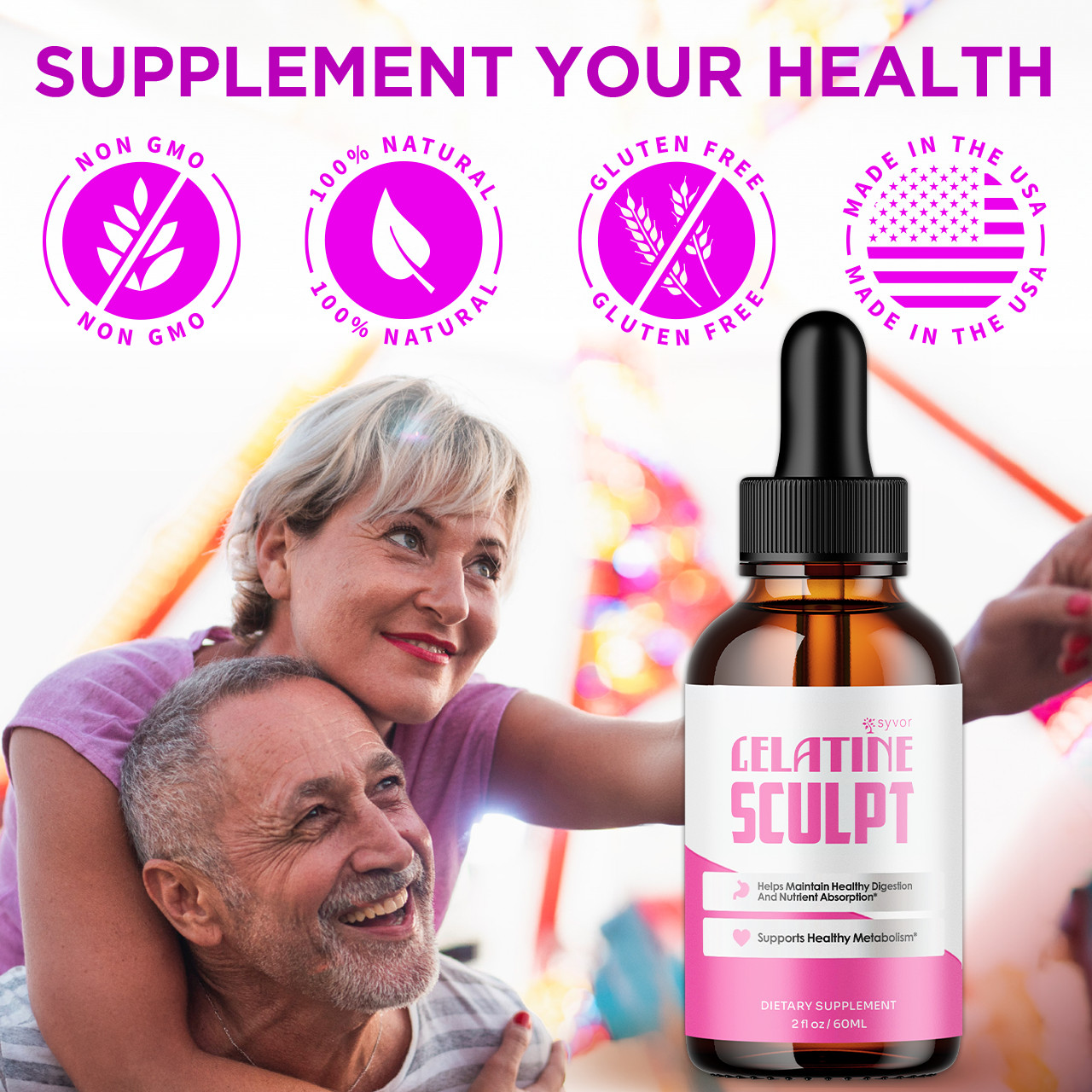 (1 Pack) Gelatine Sculpt Drops Advanced Health & Fitness Supplement 30 Servings