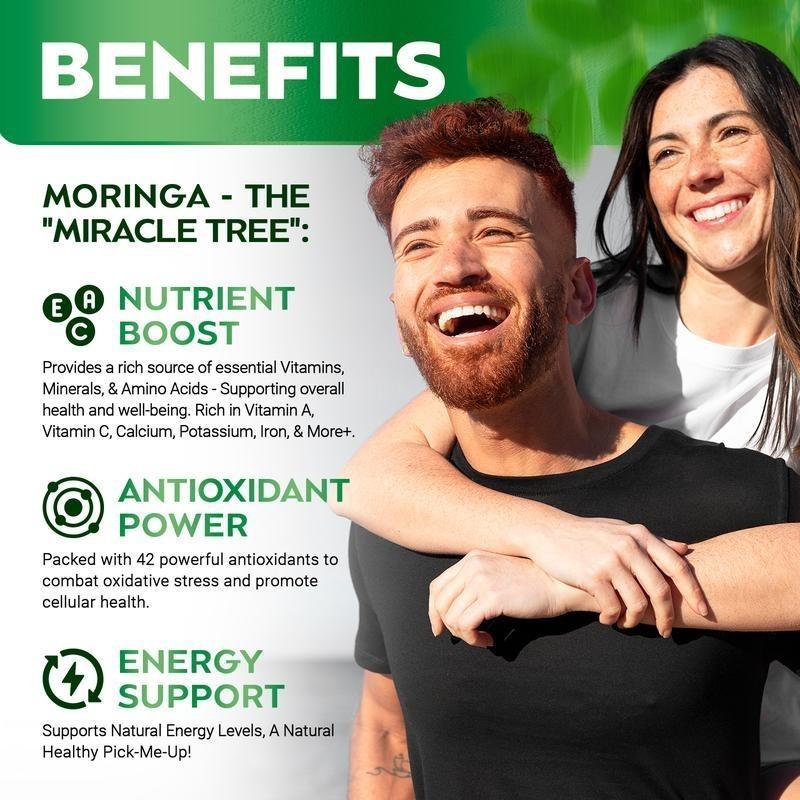 2-Pack Rosabella Certified Organic Moringa800 mg Herbal DigestiveSupport Natura