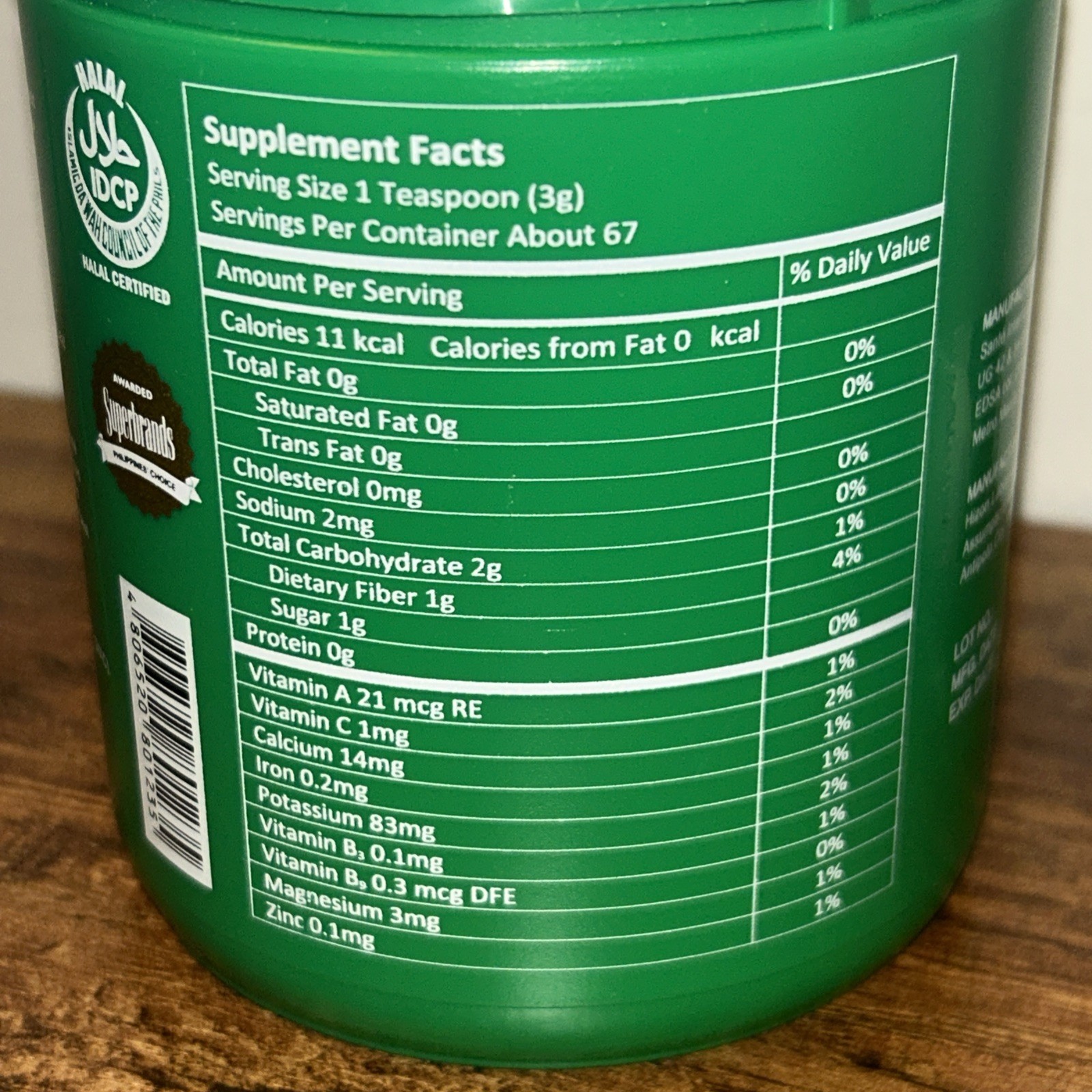 3x Santé Barley Powder with Stevia 200g – Certified Organic Barley Grass Exp2027