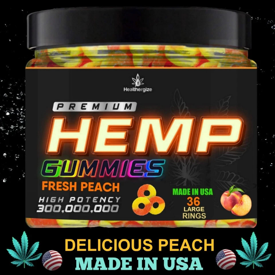 Natural Gummies Peach-Gummy, Muscle, Sleep, Stress, Anxiety, Pain, Relax-US MADE