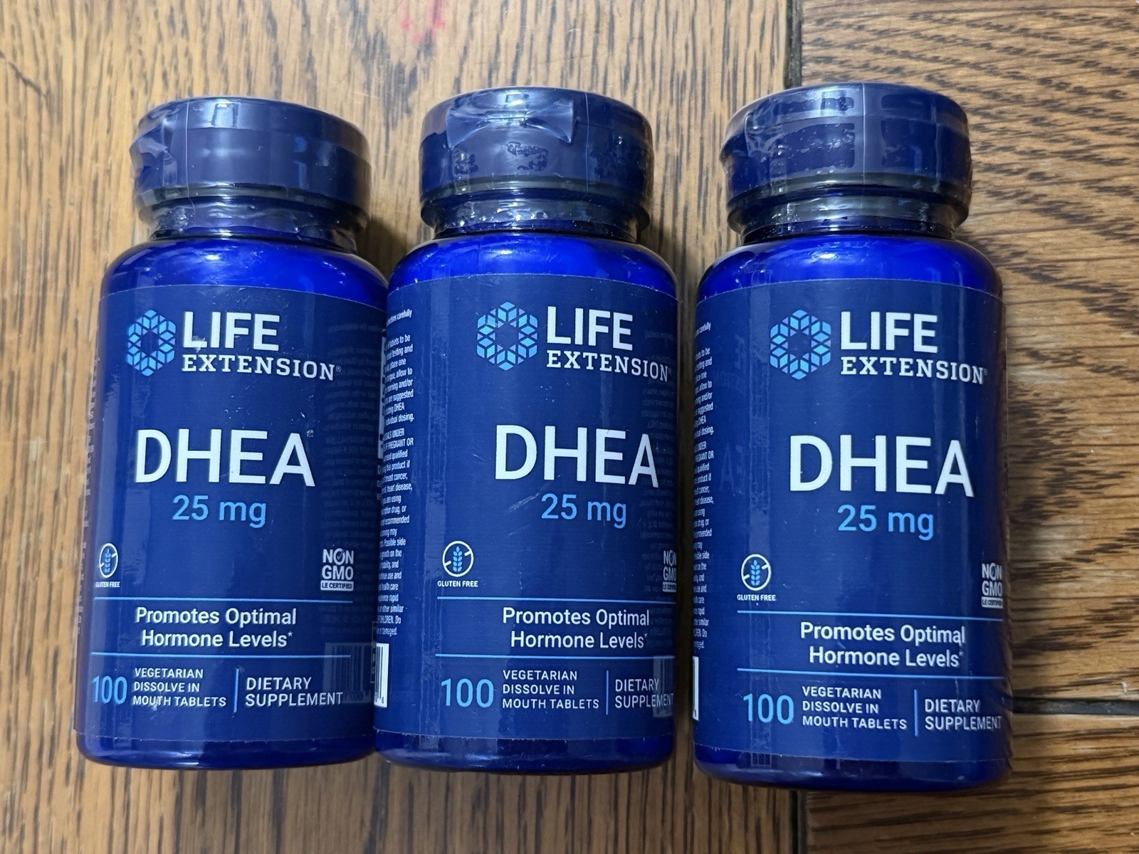 Life Extension DHEA 25mg Vegetarian Capsules 100 Count Lot Of 3 2027 FAST FREE