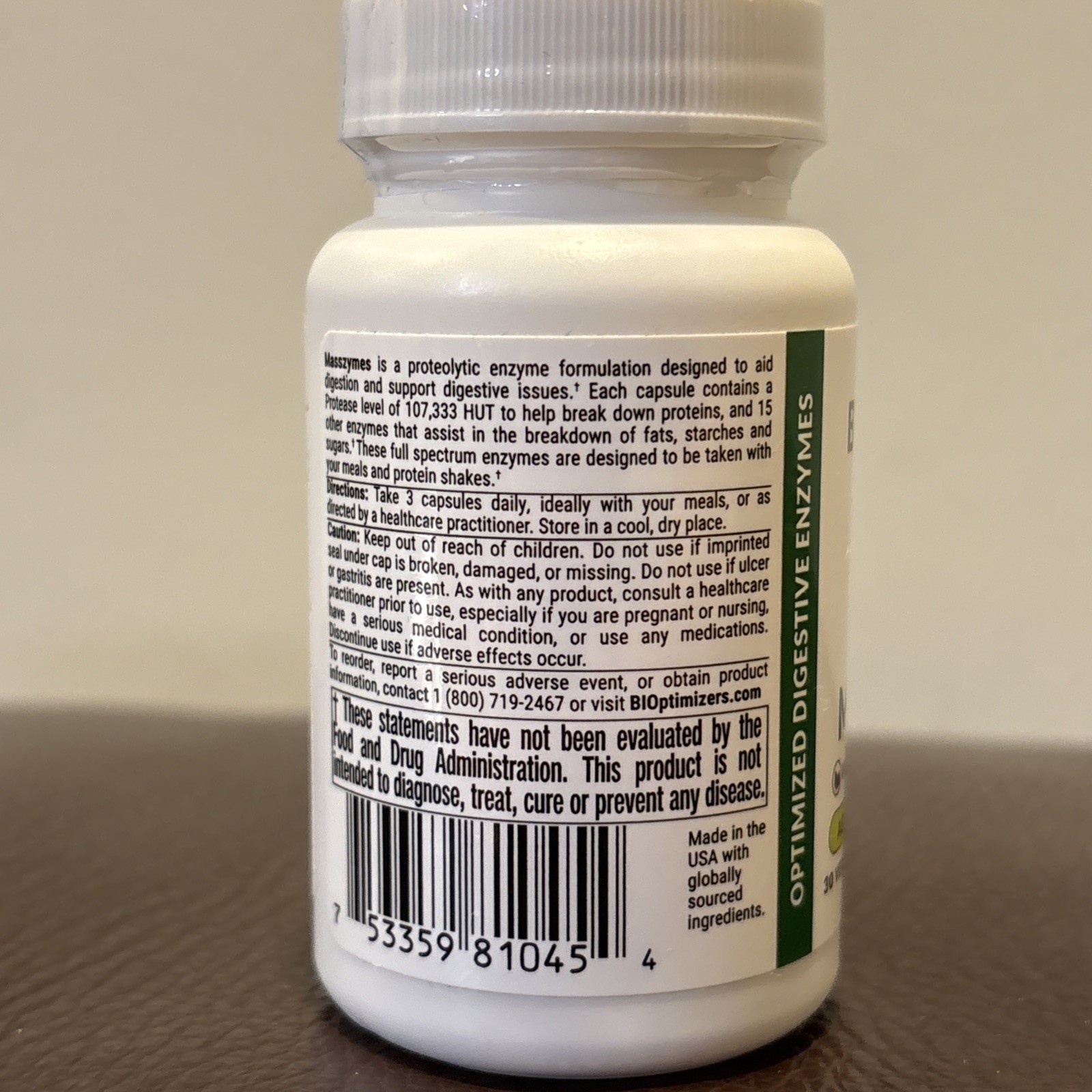 BiOptimizers MassZymes Digestive Enzymes 30 Caps New Sealed Exp 04/2027