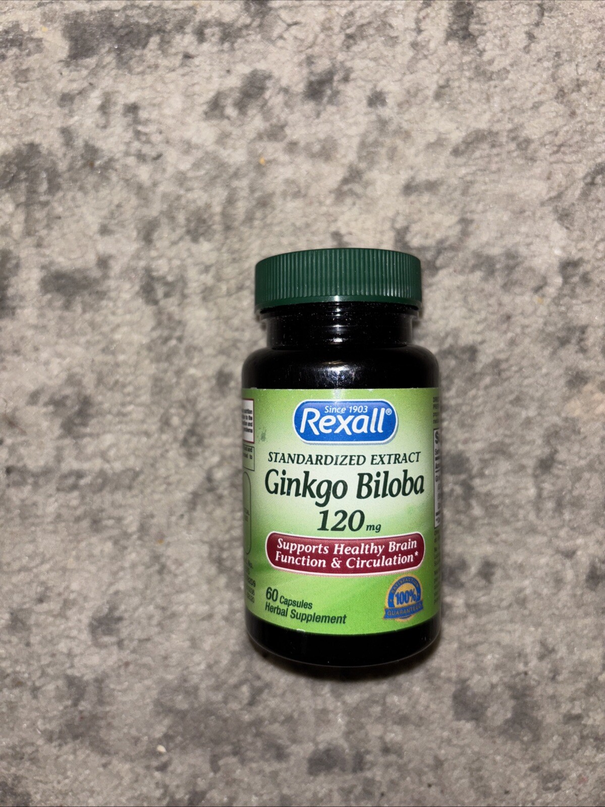Rexall Ginkgo Biloba 120mg Healthy Brain Function + Circulation 60 Caps 1/31/28