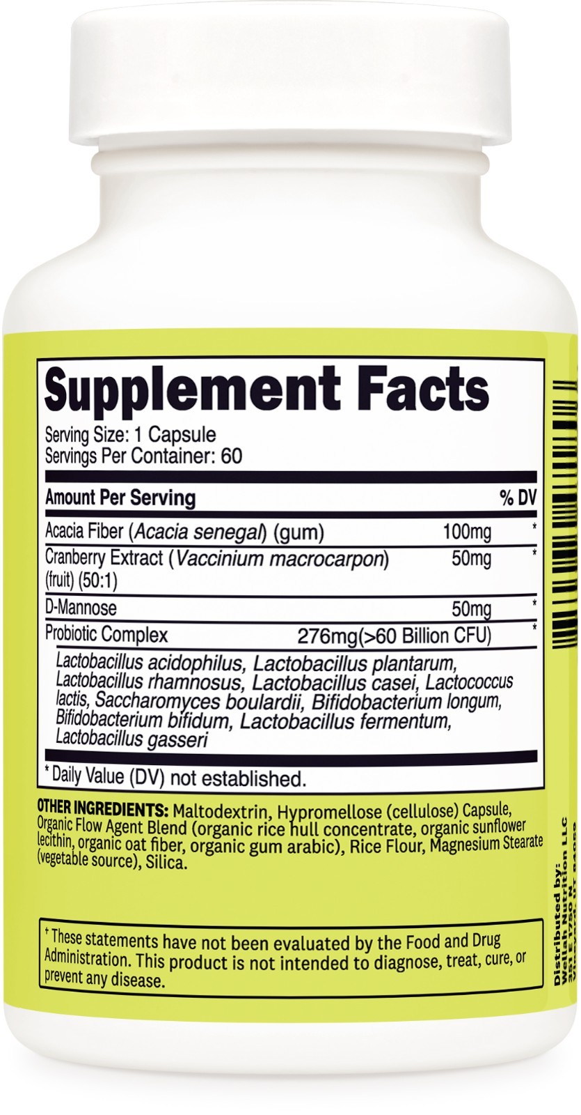 Wellah Probiotic for Women (60 Billion CFU) 60 Capsules – with Cranberry Extract