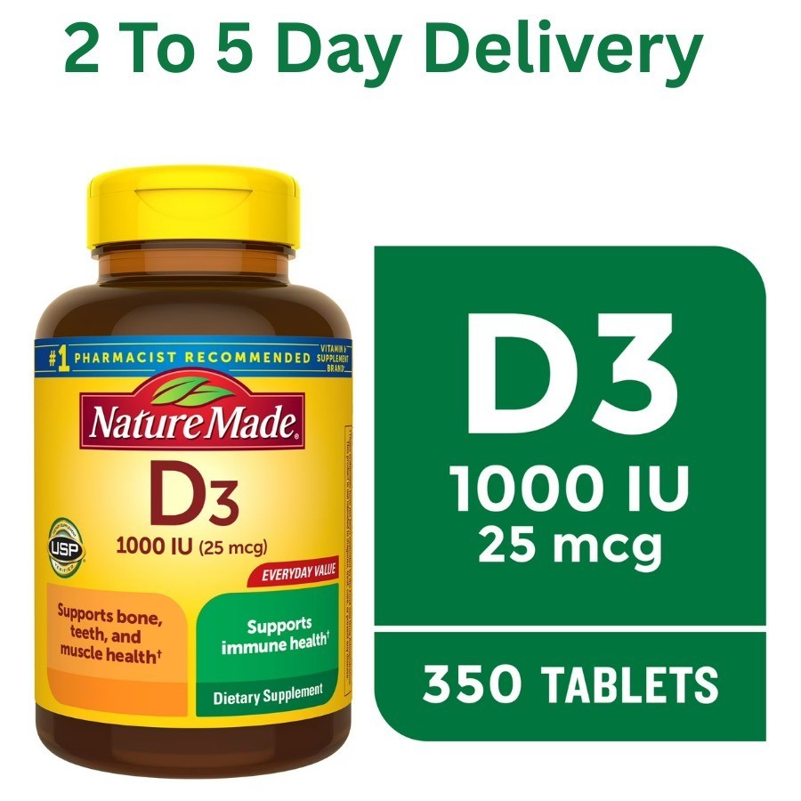 Nature Made Vitamin D3 1000 IU (25 mcg) Tablets 350 Count